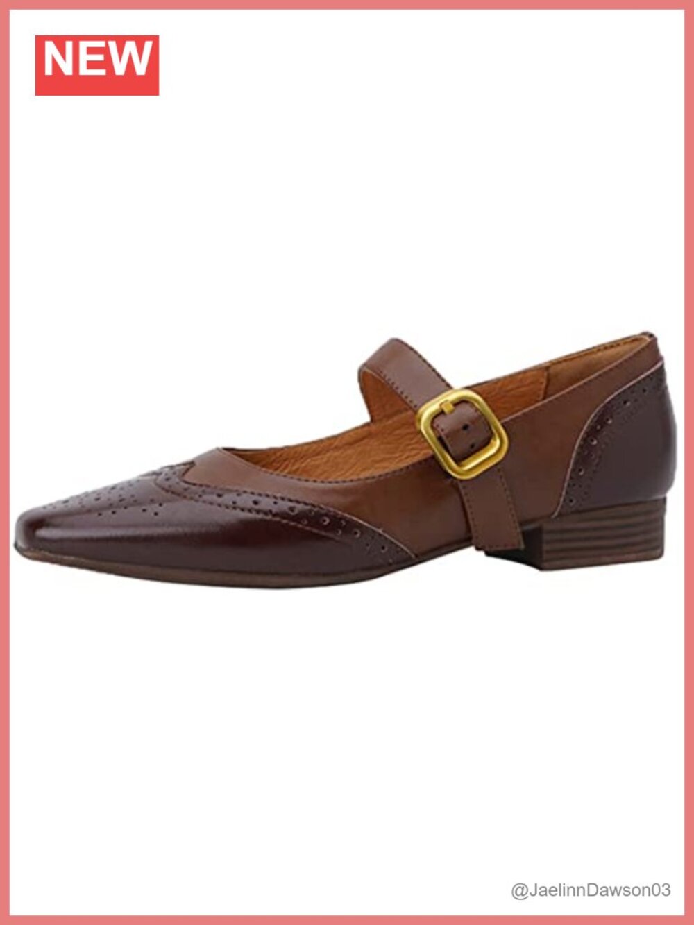 Women's Mary Jane Leather Flats Square Toe Slip On Vintage Low Heel